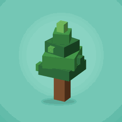 The Timberwild app icon: a blocky pine on teal