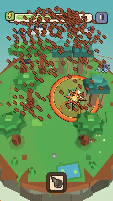 A Meteor lands in the Jungle and sends logs flying